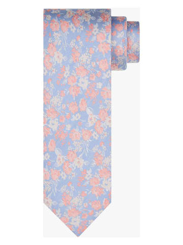 PROFUOMO Seiden-Krawatte in Hellblau/ Rosa