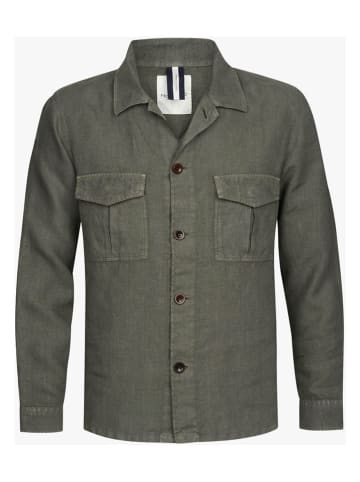 PROFUOMO Linnen blouse - Regular fit - kaki
