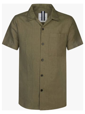 PROFUOMO Linnen blouse - slim fit - kaki