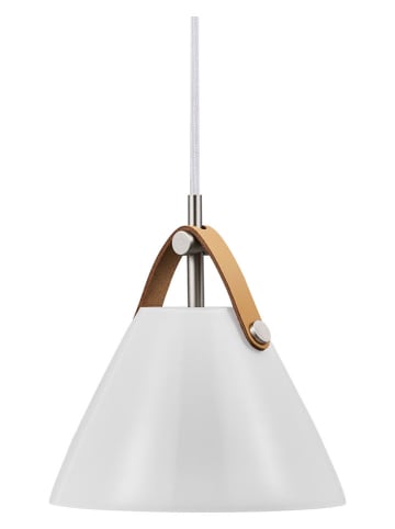 DFTP Hanglamp "Strap" wit/lichtbruin - (H)17,1 x Ø 16,5 cm