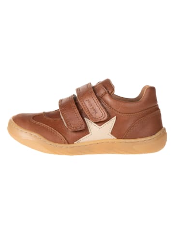 POM POM Leder-Sneakers in Braun