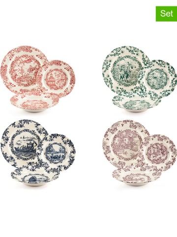 Trendy Kitchen by EXCÉLSA 12-częściowy zestaw talerzy "Voyages" w różnych kolorach