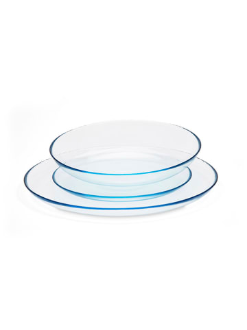 Trendy Kitchen by EXCÉLSA 18-delig tafelservies "Iconic" wit/blauw