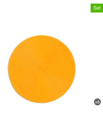 Trendy Kitchen by EXCĂLSA 6-delige set: placemats "Round" geel - Ă 36 cm