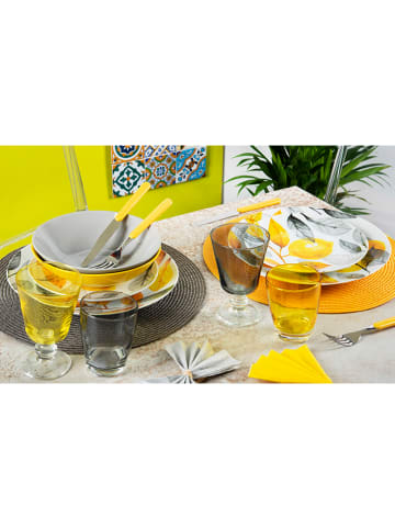 Trendy Kitchen by EXCÉLSA Podkładki stołowe (6 szt.) "Round" w kolorze żółtym - Ø 36 cm