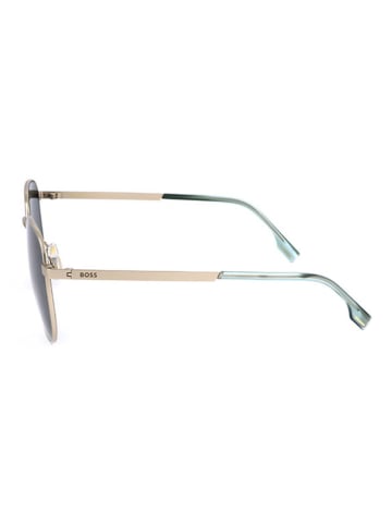 Hugo Boss Herren-Sonnenbrille in Gold-Hellblau/ Grau