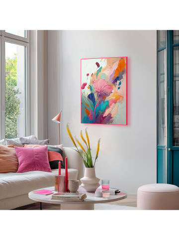 Orangewallz Gerahmter Kunstdruck "Colourful Painted Flowers I"