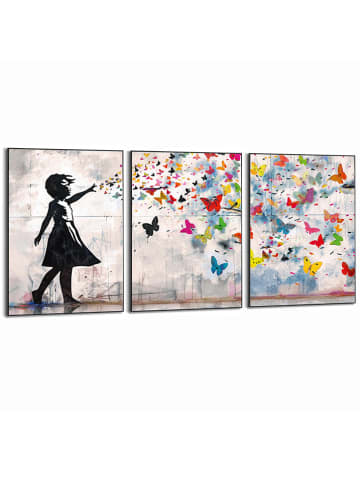 Orangewallz 3-delige set: ingelijste kunstdrukken "Balloon Girl Bright"