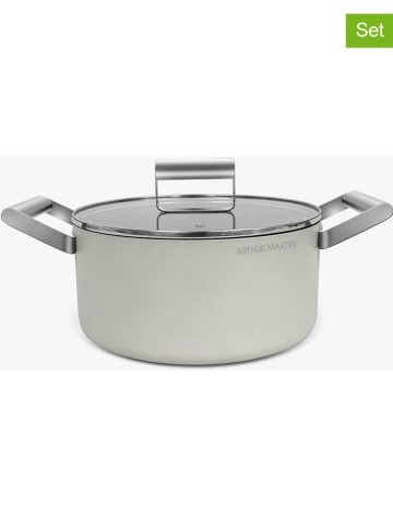 Arthur Martin 2-delige set: pan met deksel crème - Ø 20 cm