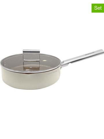 Arthur Martin 2tlg. Stielkasserolle-Set in Creme - Ø 28 cm