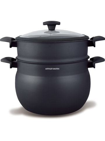 Arthur Martin 3tlg. Kochgeschirr-Set in Schwarz - 8 l