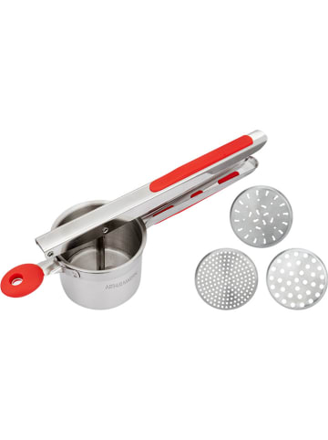 Arthur Martin Kartoffelpresse in Silber/ Rot - (L)32,5 cm