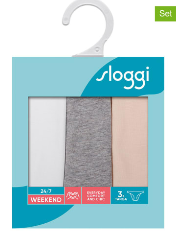 Sloggi Figi (3 pary) w kolorze szarym, białym i beżowym