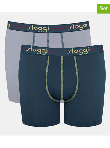 Sloggi 2-delige set: boxershorts grijs/petrol