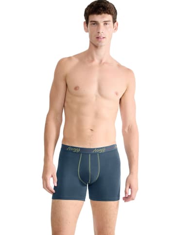 Sloggi 2er Set: Boxershorts in Grau/ Petrol