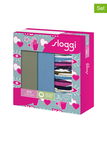 Sloggi 3-delige set: slips lichtblauw/groen/meerkleurig