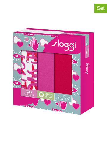 Sloggi 3-delige set: tailleslips "Crush High" roze/rood