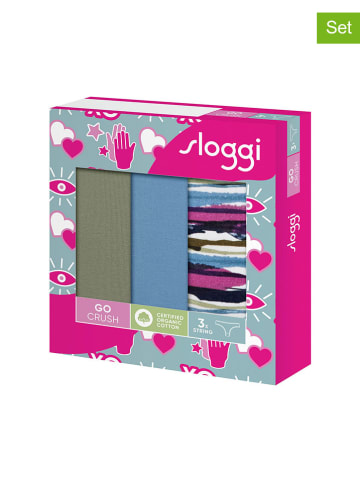 Sloggi 3-delige set: slips lichtblauw/groen/meerkleurig