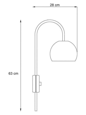 Opviq Lampa ścienna w kolorze kremowym - 28 x 63 cm