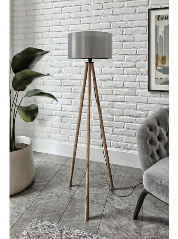 Opviq Lampa stojąca w kolorze szaro-jasnobrązowym - wys. 138 cm