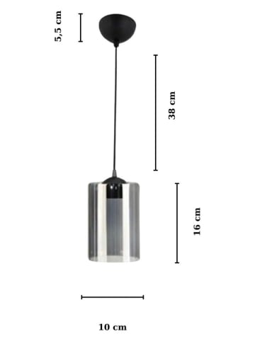 Opviq Hanglamp zwart - (H)60 x Ø 10 cm