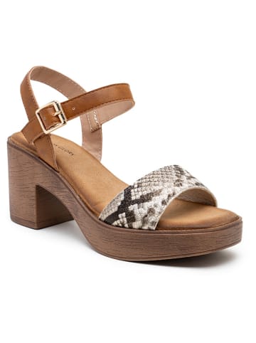 Foreverfolie Sandaletten in Braun/ Beige