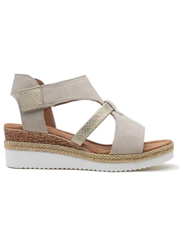 Foreverfolie Keilsandaletten in Creme