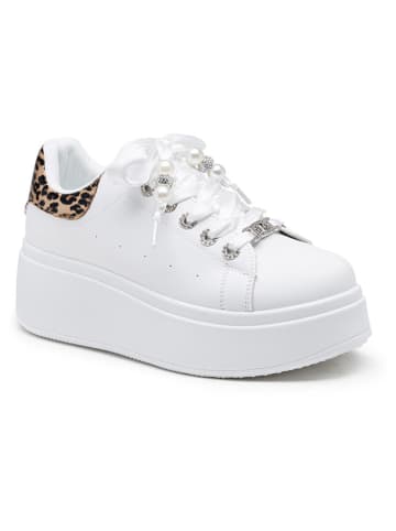 Foreverfolie Sneakers wit/bruin