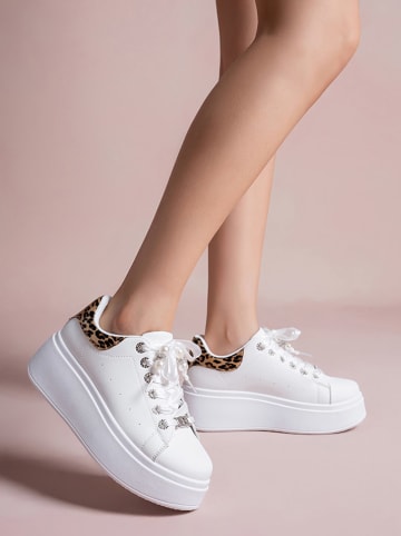 Foreverfolie Sneakers wit/bruin