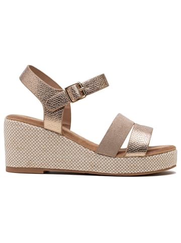 Foreverfolie Sleehaksandalen beige/goudkleurig