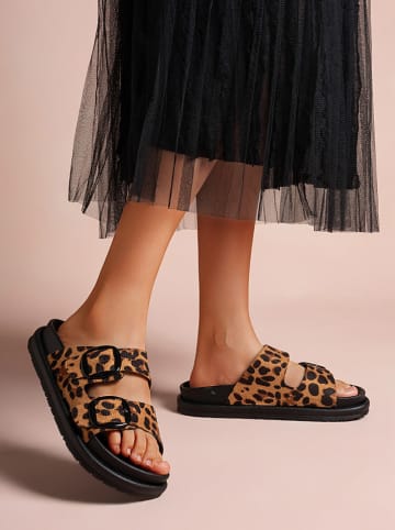 Foreverfolie Slippers bruin/zwart