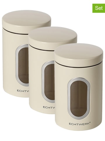 Echtwerk 3er-Set: Vorratsdosen in Creme - 1,4 l