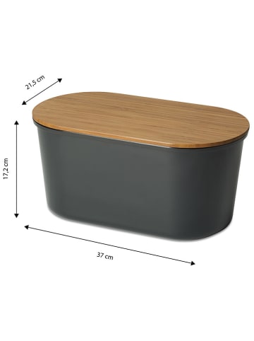 Echtwerk Brotbox "Fresh" in Schwarz - (B)37 x (H)17 x (T)21,5 cm