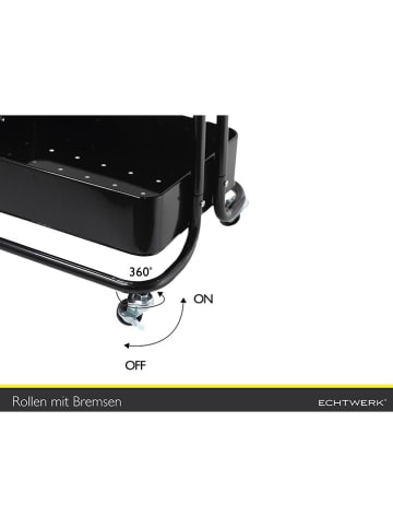 Echtwerk Wózek kuchenny w kolorze czarnym - 43 x 86 x 32 cm