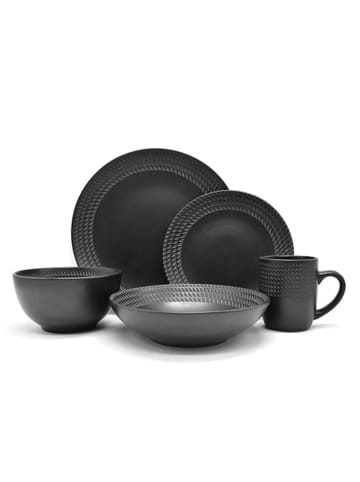Echtwerk 30tlg. Kombiservice "Black Style'' in Schwarz