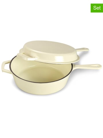 Echtwerk 2tlg. Set: Topf mit Deckel in Creme - Ø 26,5 cm