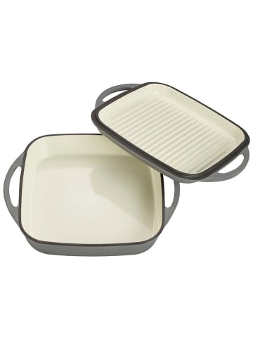 Echtwerk 2tlg. Universalbräter mit Deckel in Grau - (B)25,5 x (H)31 x (T)5 cm