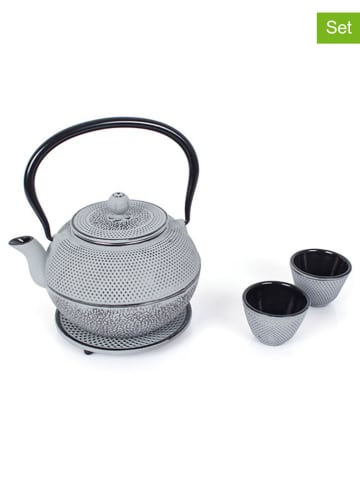 Echtwerk 4tlg. Set: Teekanne in Grau - 1,1 l