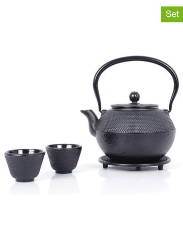 Echtwerk 4tlg. Set: Teekanne in Schwarz - 1,1 l