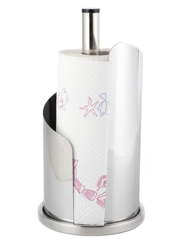 Echtwerk Küchenrollenhalter in Silber - (H)33 x Ø 15,5 cm