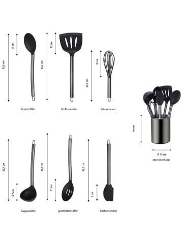 Echtwerk 7tlg. Küchenhelfer-Set in Schwarz