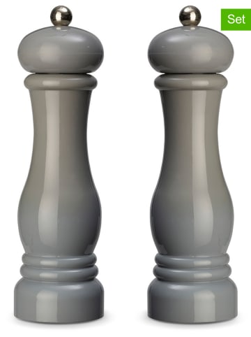 Echtwerk 2-częściowy zestaw przyprawników w kolorze szarym - wys. 21 x Ø 6 cm
