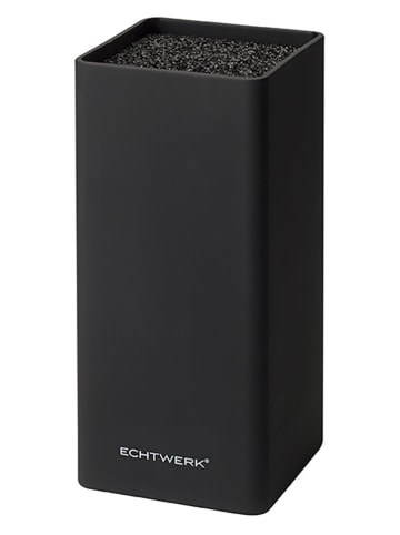 Echtwerk Universal-Messerblock "Square" in Schwarz - (B)9,5 x (H)22 x (T)9,5 cm