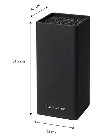 Echtwerk Uniwersalny blok "Square" w kolorze czarnym na noże - 9,5 x 22 x 9,5 cm