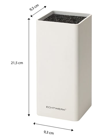 Echtwerk Universeel messenblok "Square" wit - (B)9,5 x (H)22 x (D)9,5 cm