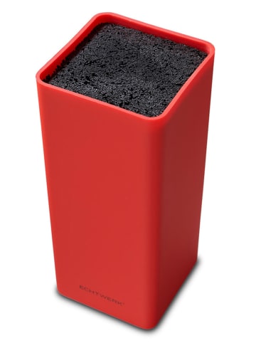 Echtwerk Universal-Messerblock "Square" in Rot - (B)9,5 x (H)22 x (T)9,5 cm