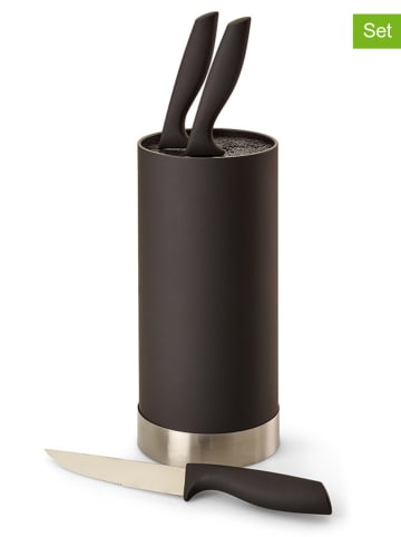Echtwerk 4tlg. Küchenmesser-Set in Schwarz/ Silber