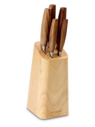 Echtwerk 6-delige set: keukenmessen "Classic Edition" lichtbruin/beige