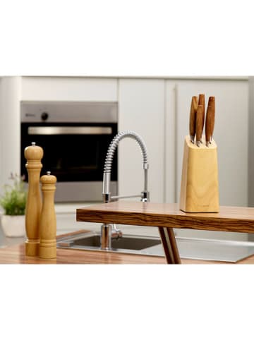 Echtwerk 6-delige set: keukenmessen "Classic Edition" lichtbruin/beige