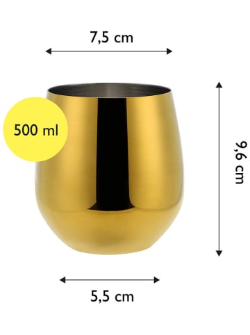 Echtwerk 6er-Set: Weinbecher in Gold - 500 ml